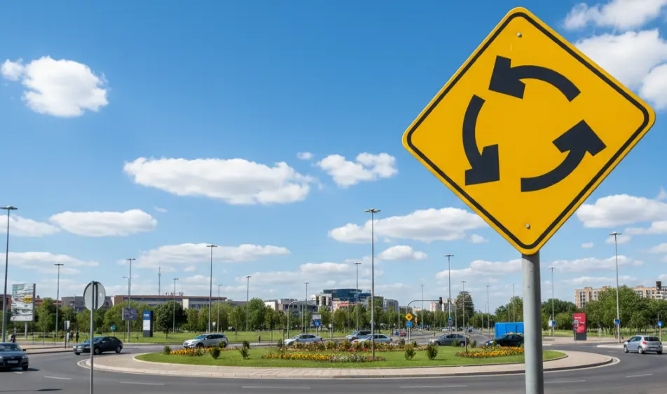 ¿Qué señales viales debe haber en una glorieta?