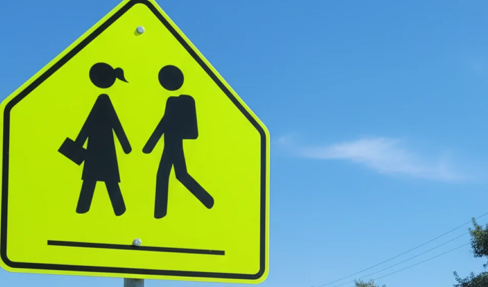 señalamientos peatonales fluorescentes